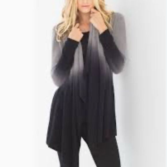 Barefoot Dreams Bamboo Chic Lite Calypso Ombre Cardigan Pewter Grey Navy - Picture 4 of 13